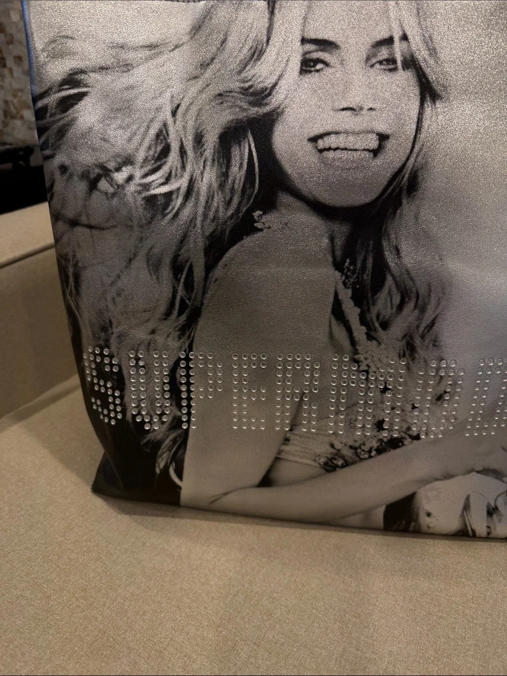 NWT Vintage Y2K Silver Victoria’s Secret Supermodel Heidi Klum large tote bag!